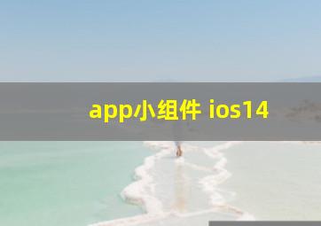 app小组件 ios14